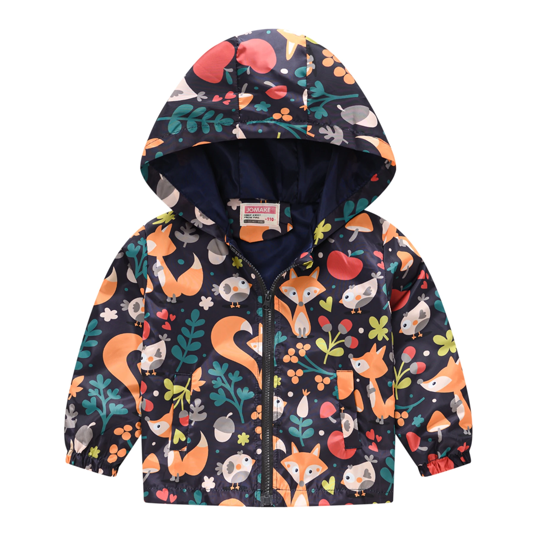 New Autumn Style Girls 1-7 Years Old Fashionable Multi-Color Lightweight Hooded Short Jacket