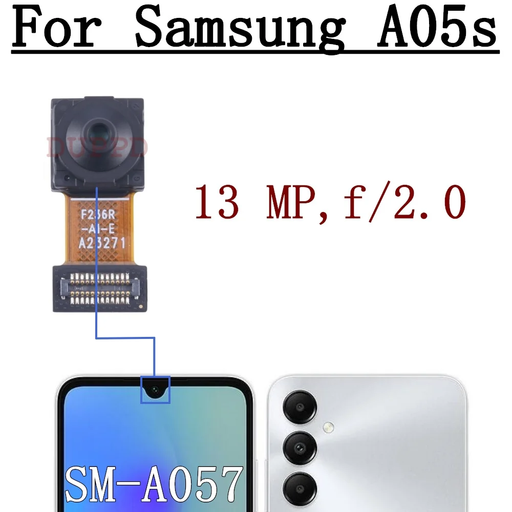 Front Rear Module Camera For Samsung Galaxy A05s SM-A057F A057M Wide Macro Depth Back Main Cameras Flex Cable