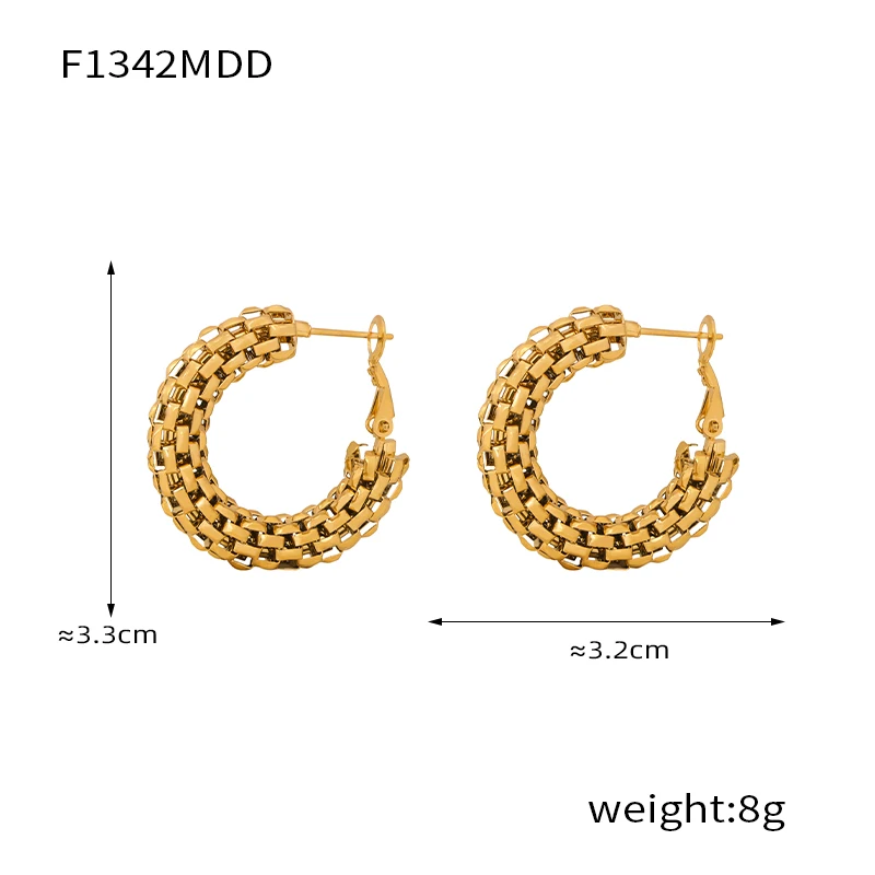 Popular C-Shape Hollow Stainless Steel Earrings for Women Anti Allergic Waterproof Charm Daily Jewelry Gift