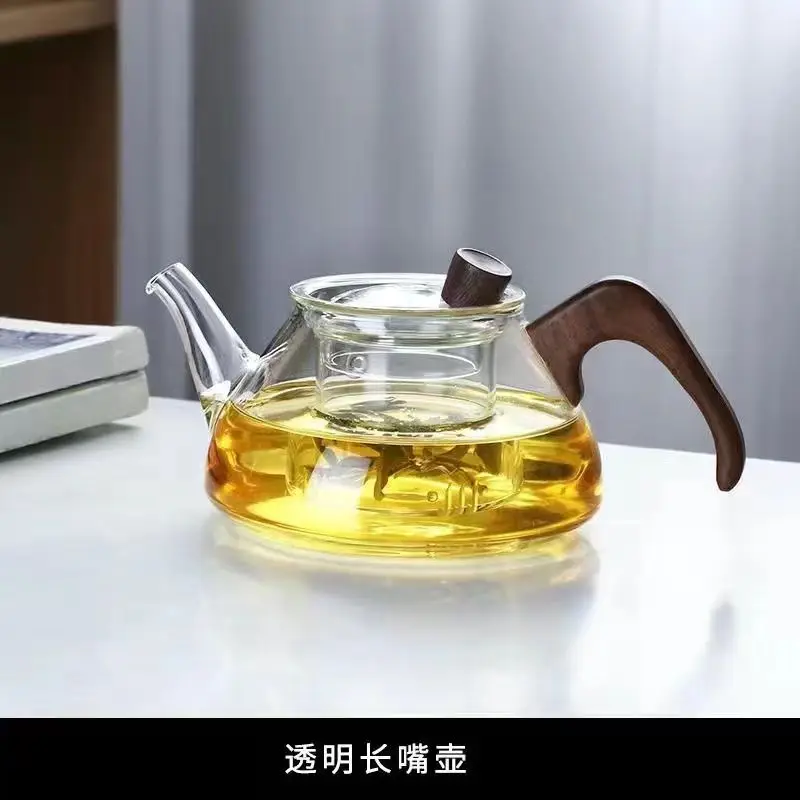 Wooden handle high temperature resistant glass teapot electric ceramic stove tea household set xiyuan teapot tea set