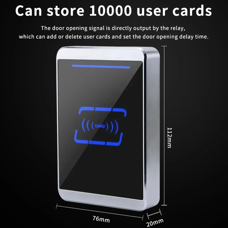 13.56mhz Metal Access Control Machine 10000Users Waterproof EM Integrated Entry Exit External Wiegand Connection Security System