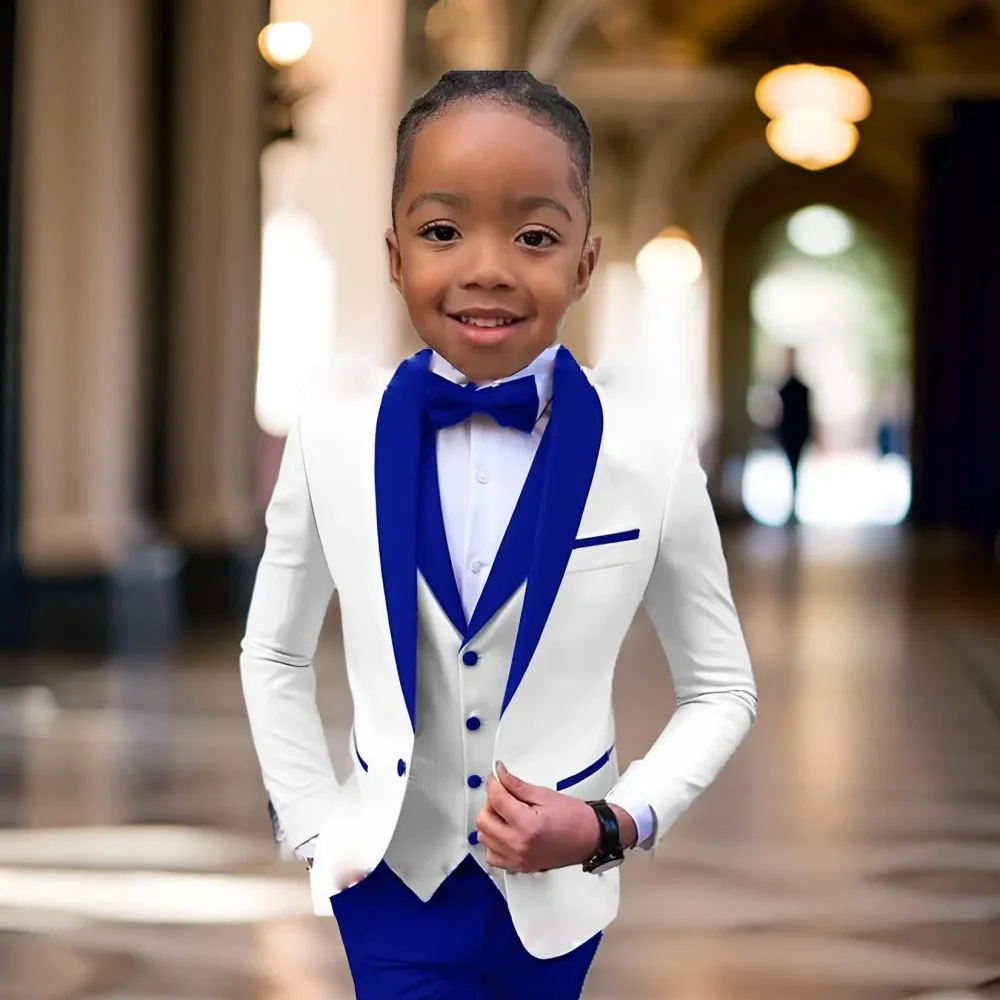 

Elegant Boy's Suit Set for Weddind 3 Pieces Suit Set Tuxedo Sets Blazer Vest Pants Kids Photo Shot Oufit