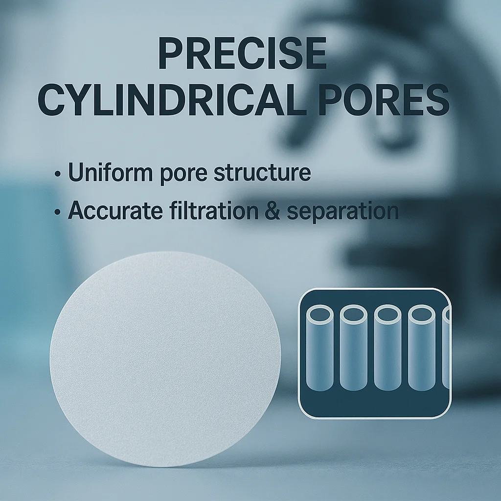 مسار البولي كربونات المحفور PCTE غشاء نانوبور مرشح الترشيح الفائق النووي لترشيح الدهون