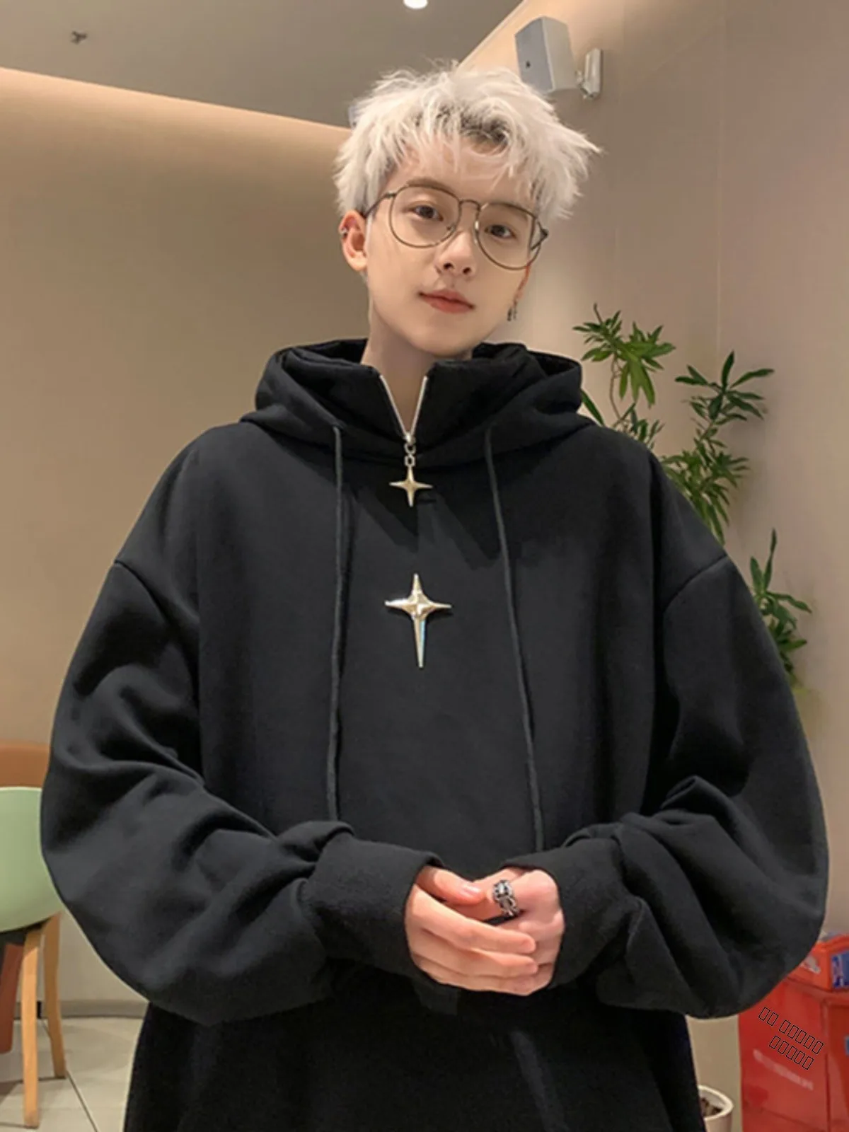 

Мужская толстовка свободного кроя с капюшоном и молнией, весна-осень, повседневная уличная одежда, американский молодежный модный бренд