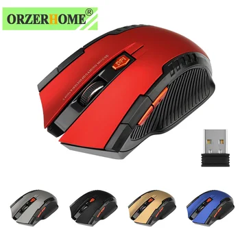 ORZERHOME 무선 광학 마우스, USB 리시버 게이머 1600DPI 6 버튼 마우스, 컴퓨터 PC 노트북 액세서리, 2.4GHz
