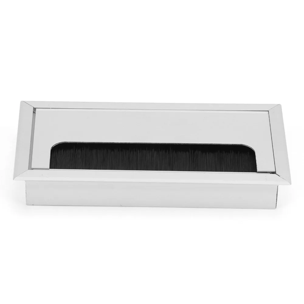 Durable Silver Wire Hole Cover Aluminum Alloy 160mm x 80mm Cable Grommet Rectangle Cable Grommet Home
