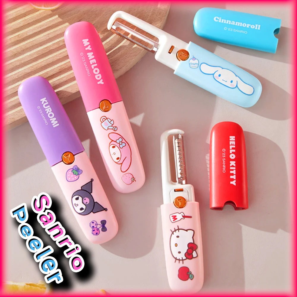 

2-в-1 Поворотная Овощечистка Hello Kitty Sanrio Anime Cinnamoroll Kuromi My Melody из нержавеющей стали