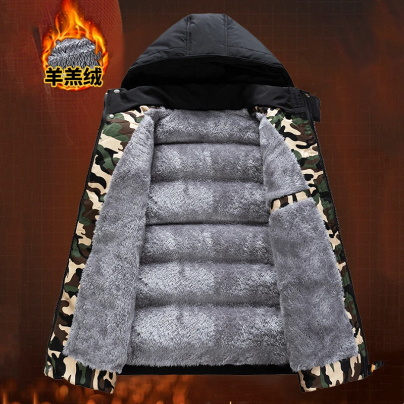 10xl 9xl 8xl Fleece Liner Sleeveless Jacket Men Thicken Cotton Vest Hat Hooded Warm Winter Plus Size Casual Waistcoat Male