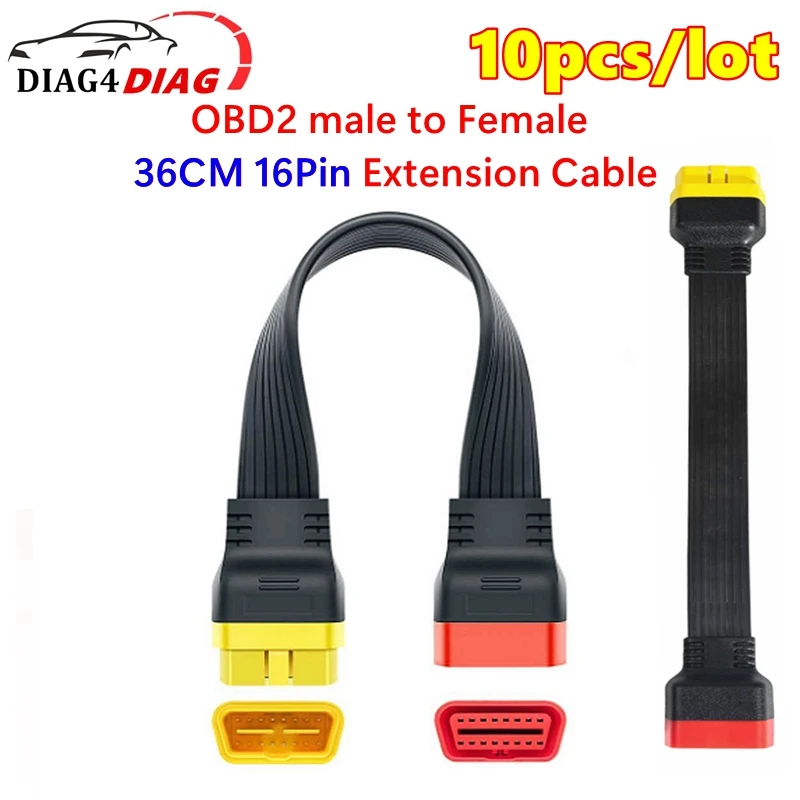 

10pcs/lot OBD2 16Pin Extension Cable 16 Pin male to Female Extend Universal OBD Car Diagnostic Cable Adapter