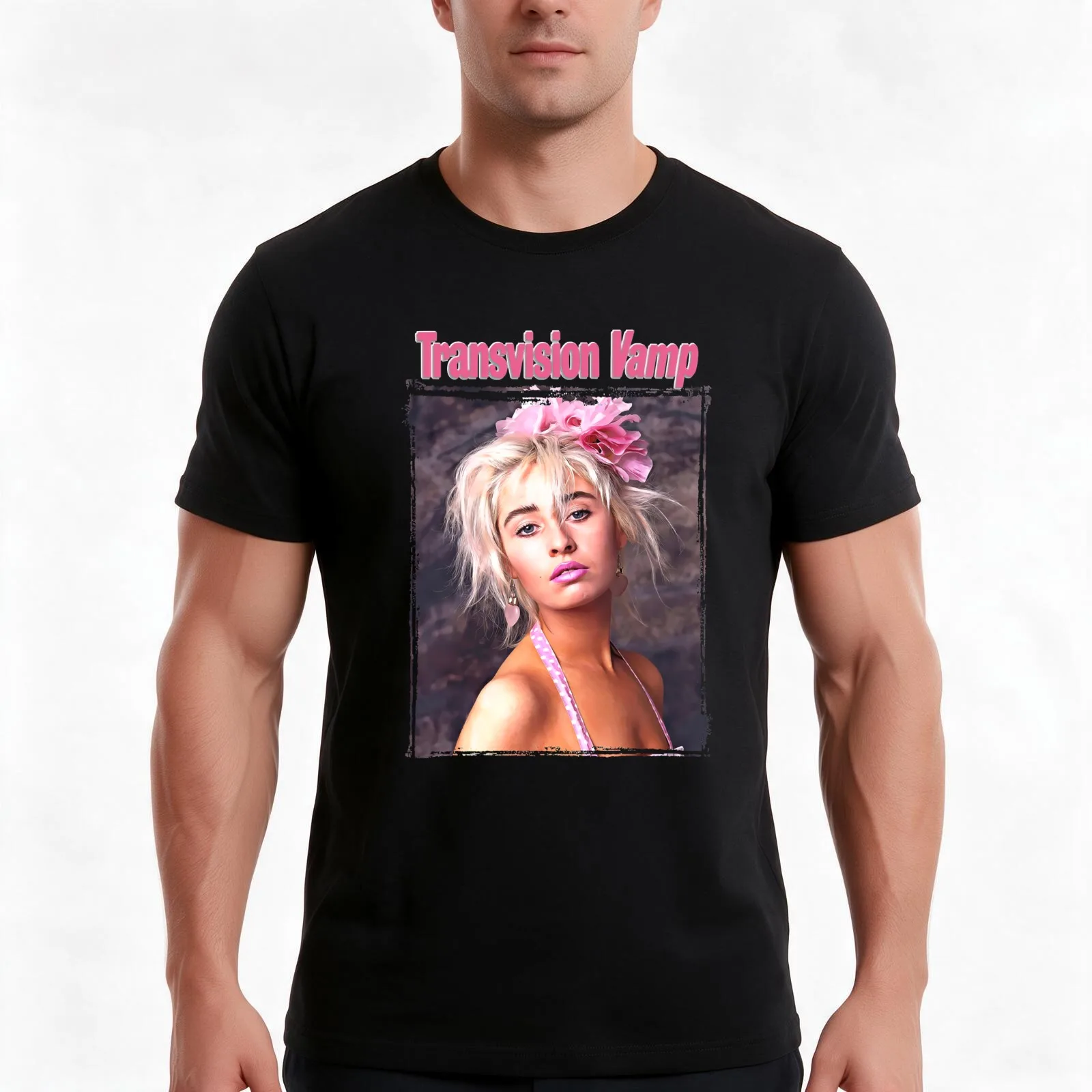 Vintage Transvision Vamp With Wendy James Post Punk Music Black T-Shirt, Summer Casual Cotton Tee, Oversized Streetwear Tops