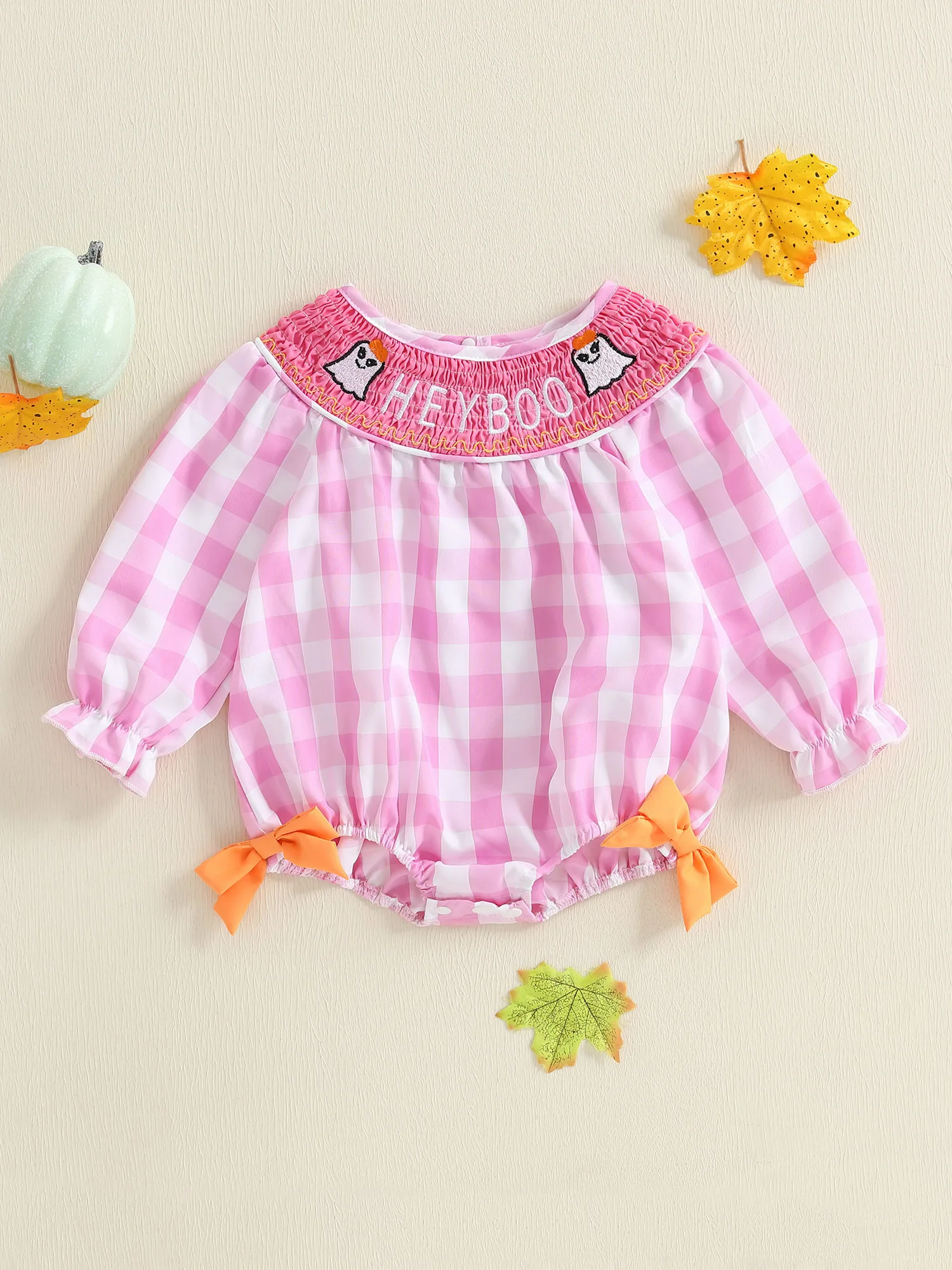 

Комбинезон в полоску с аппликацией в виде тыквы для маленьких девочек, костюм на Хэллоуин для малышей, праздничный наряд с бантом