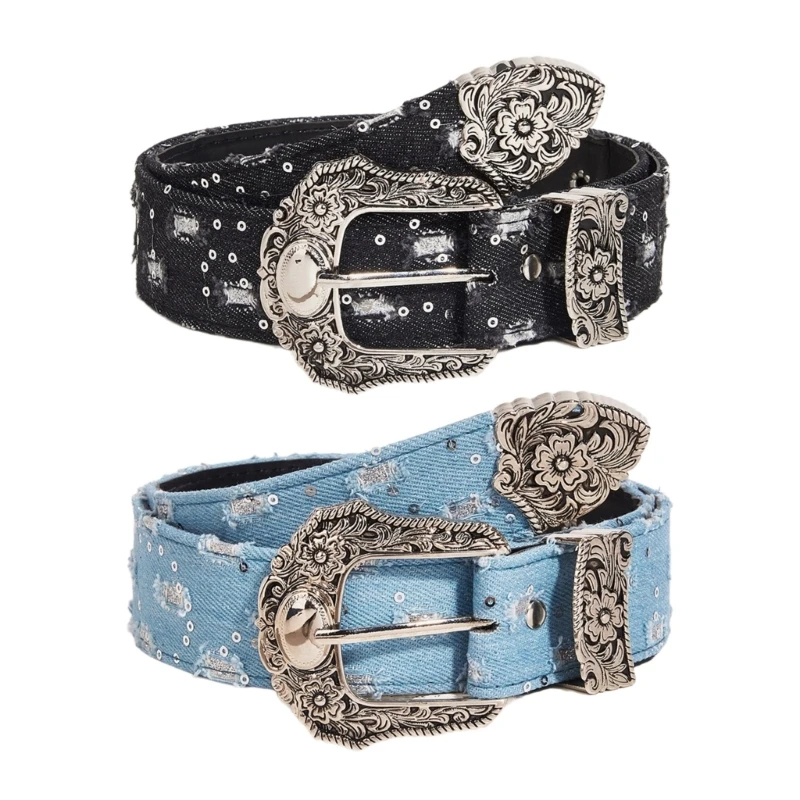 

Adult Distressed Waist Belt with Metal Pin Buckle Fashion Enthusiasts PU Belt Dropship