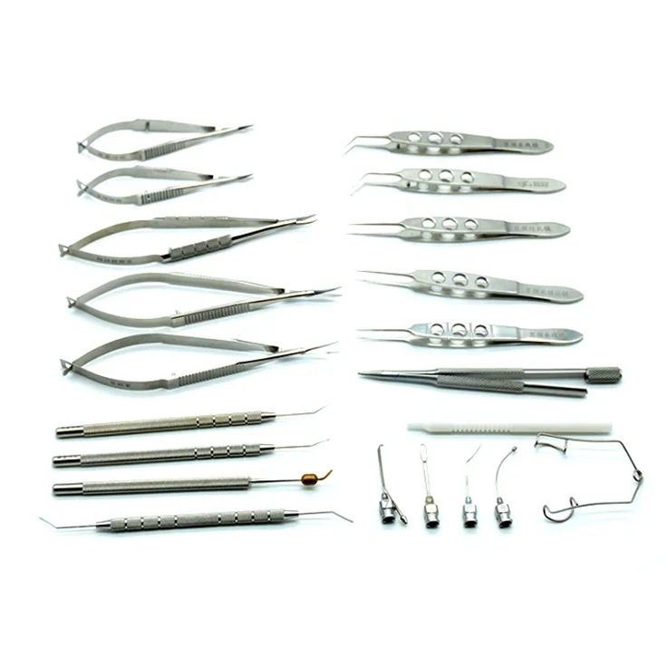 Top Quality Stainless Steel Micro Instrument Set Cataract Set for Cataract and Intraocular Lens Implantation Surgery