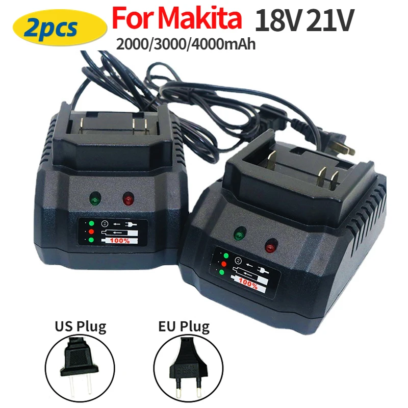 Battery Charger For Makita 18V 21V Li-ion Battery for  BL1415 BL1420 BL1815 BL1830 BL1840 BL1860 Charger Replacement