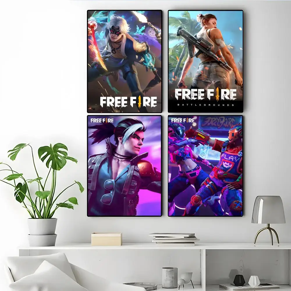 Game Free Fire Poster Modern Elegant Wall Stickers, Home Decor Poster, Wall Art for Living Room & Dorm