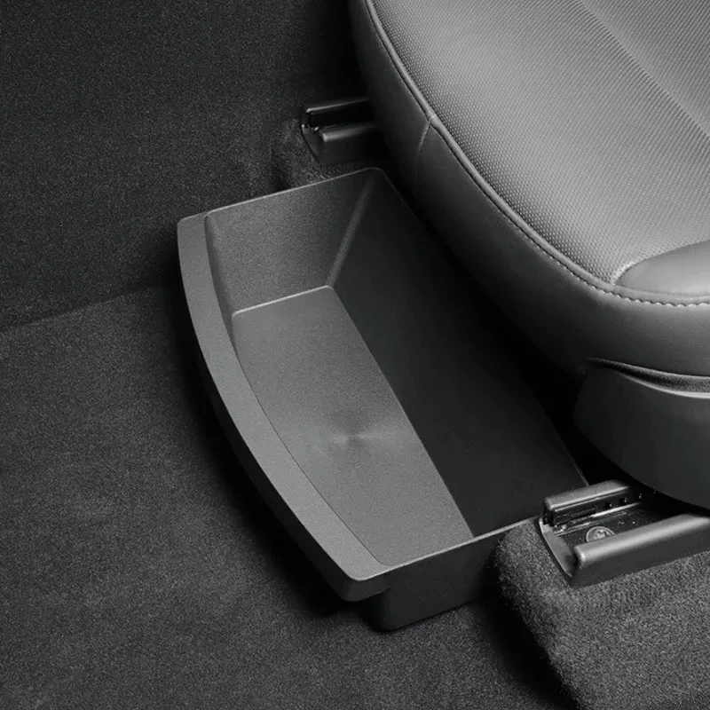 For Tesla Model Y Juniper Launch 2025 2026 Under Seat Storage Box Case TPE Car Organizer Vehicle Underseat Drawer Tray Accessory
