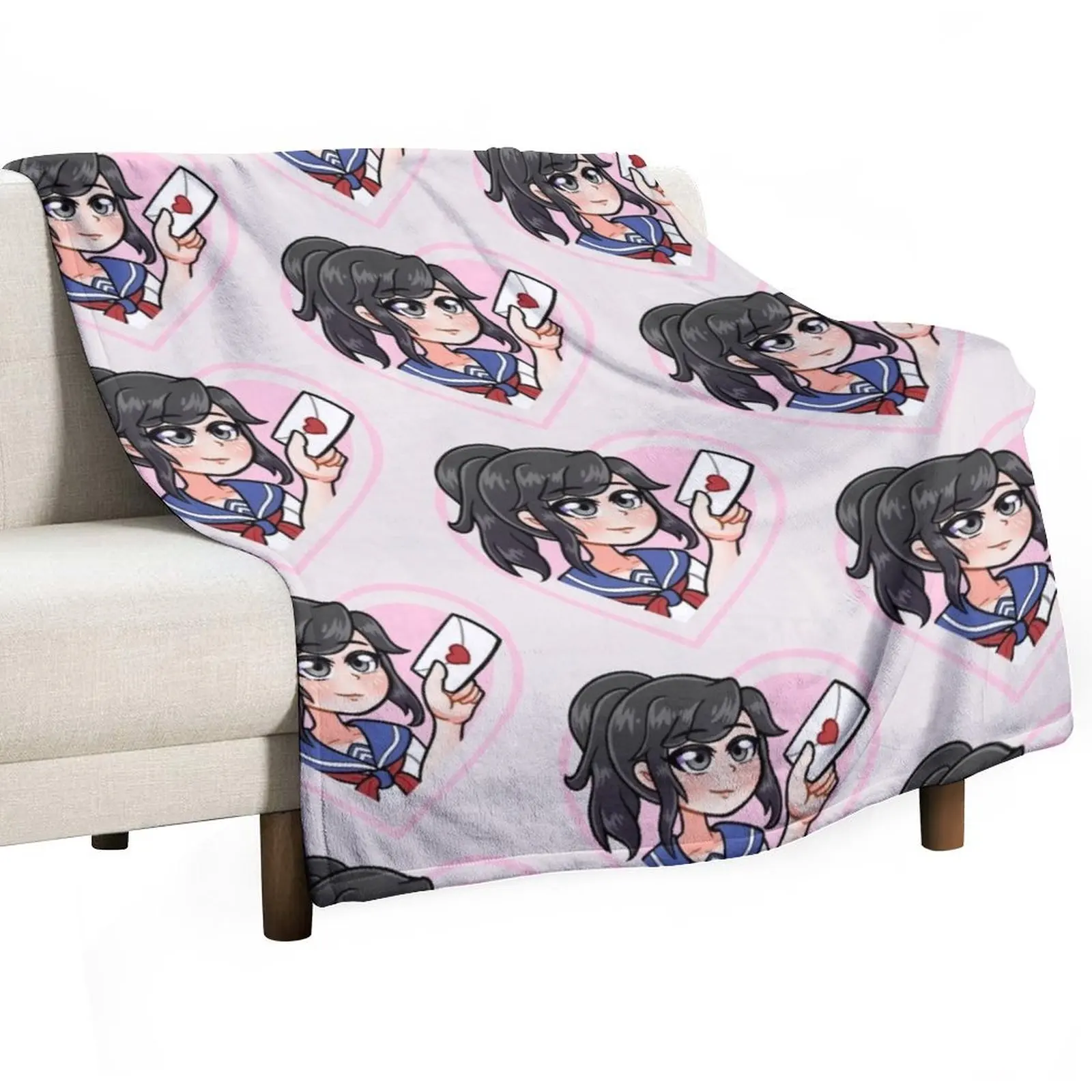 

Ayano Aishi - Yandere Simulator Throw Blanket bed plaid Soft Plaid anime Decoratives Blankets