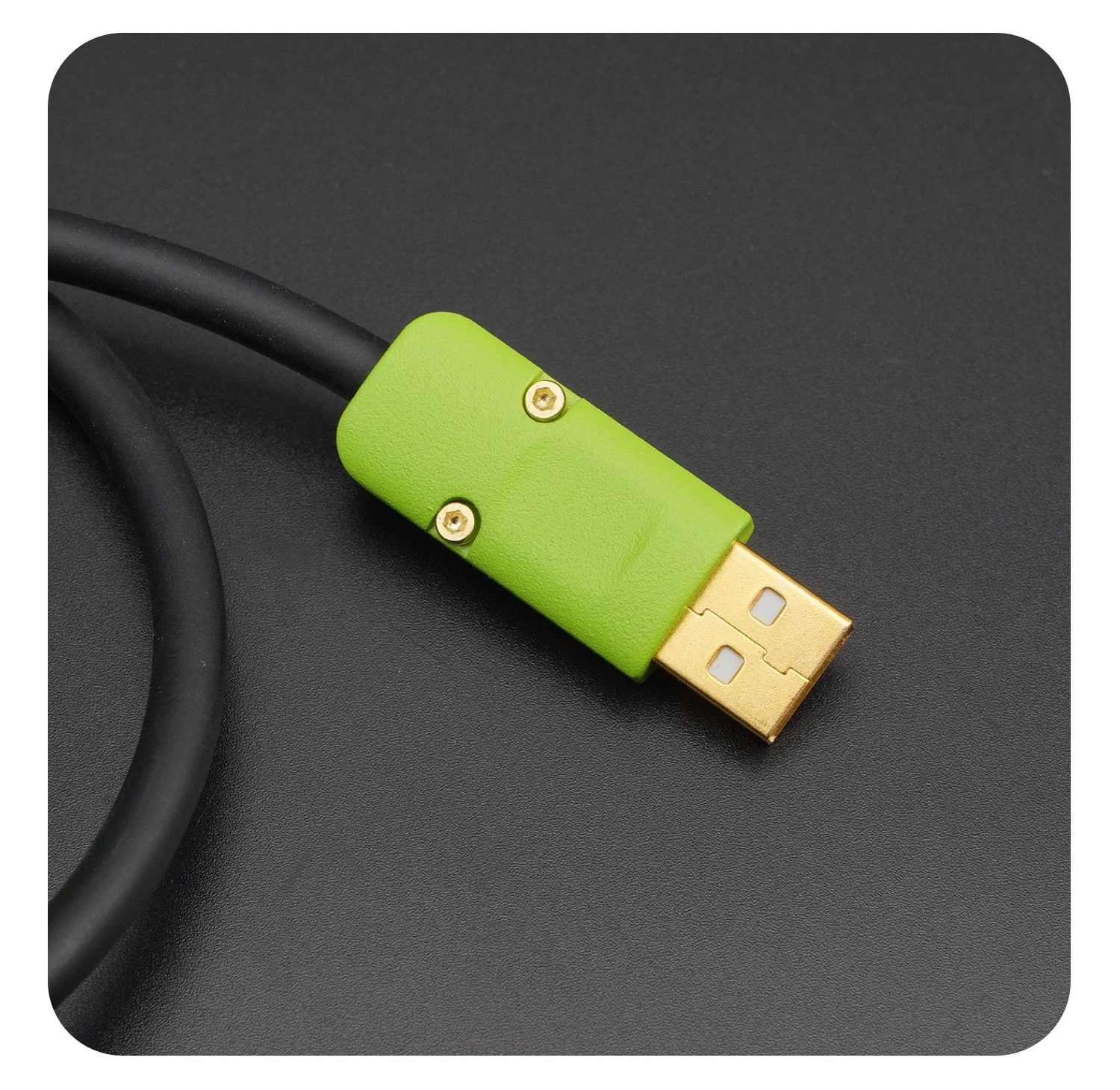 GeekBable Handmade Customized Mechanical Keyboard Data Cable Rubber Spring Rear Green Hardware Rubber Black