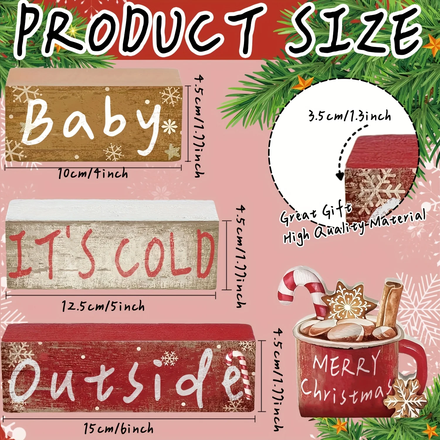 Деревянный многоярусный декор подносов в деревенском стиле с чашками-снежинками — зимняя центральная часть фермерского дома для стола, стола, камина и офиса.