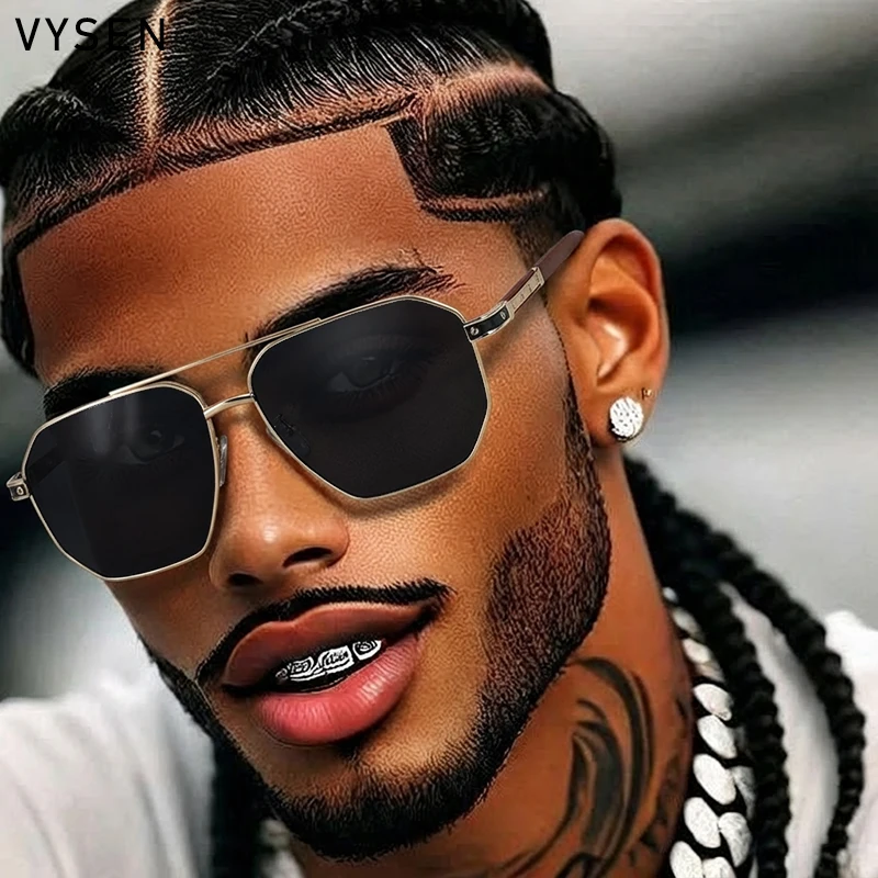 

Punk Square Sunglasses Men 2025 Luxury Brand Vintage Polygon Oversized Double Beam Sun Glasses For Male Outdoor Eyewear Shades