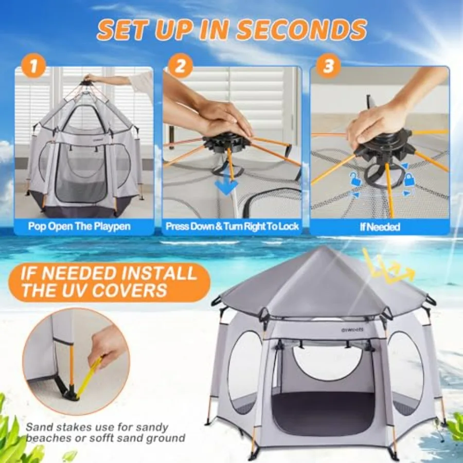 Box pop-up 4 in 1 Box per bambini leggero portatile per interni ed esterni con borsa da viaggio Tenda da spiaggia per bambini e gioco per bambini Pla