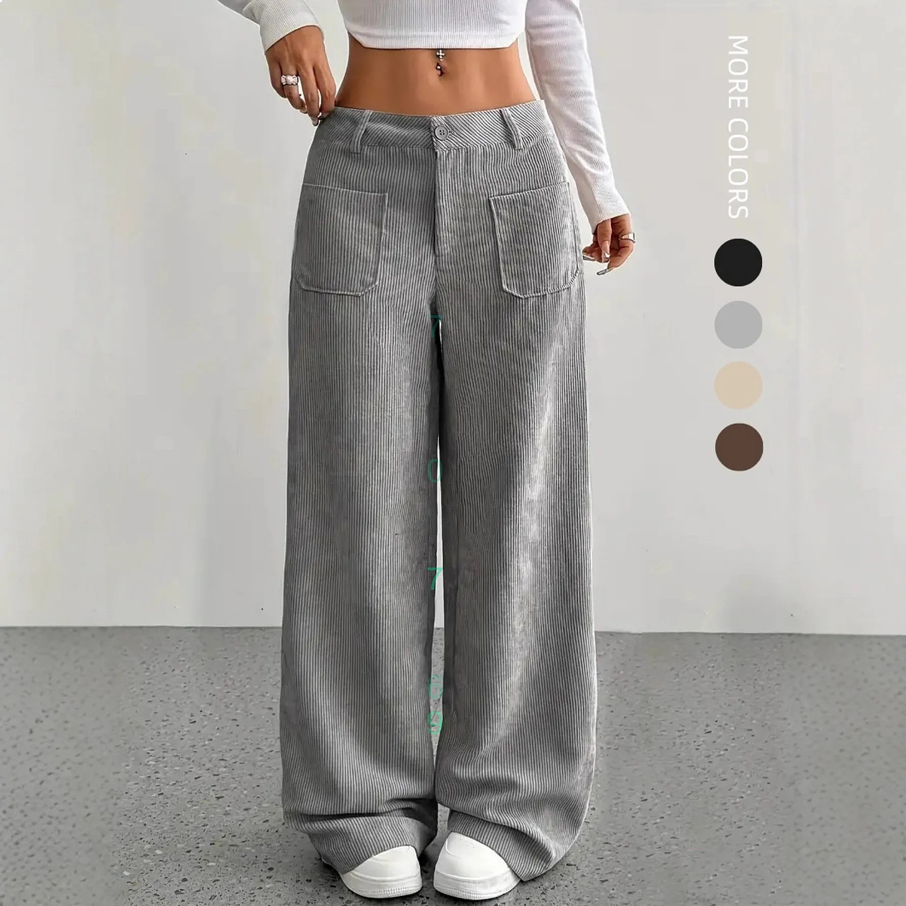 

Casual Wide Leg Pants Women Loose Overalls Jumpsuit Solid Color Front Back Pockets Spring Summer