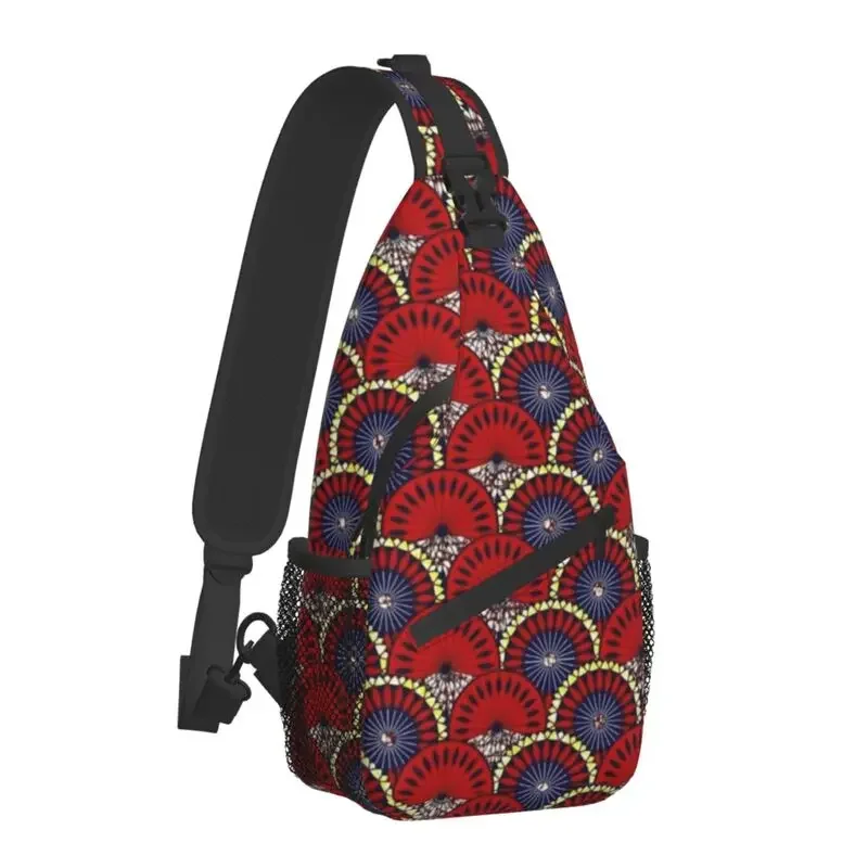 Ankara Dutch Wax Print Crossbody Sling Backpack Men Custom African Patterns Shoulder Chest Bag for Travel Hiking Daypack