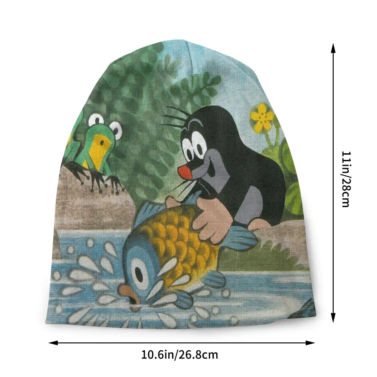 للجنسين طبقة مزدوجة غطاء محرك السيارة قبعة ، الضفدع الأسماك ، Krtek الكرتون ، قبعات رقيقة يندبروف ، قبعات تنفس #2