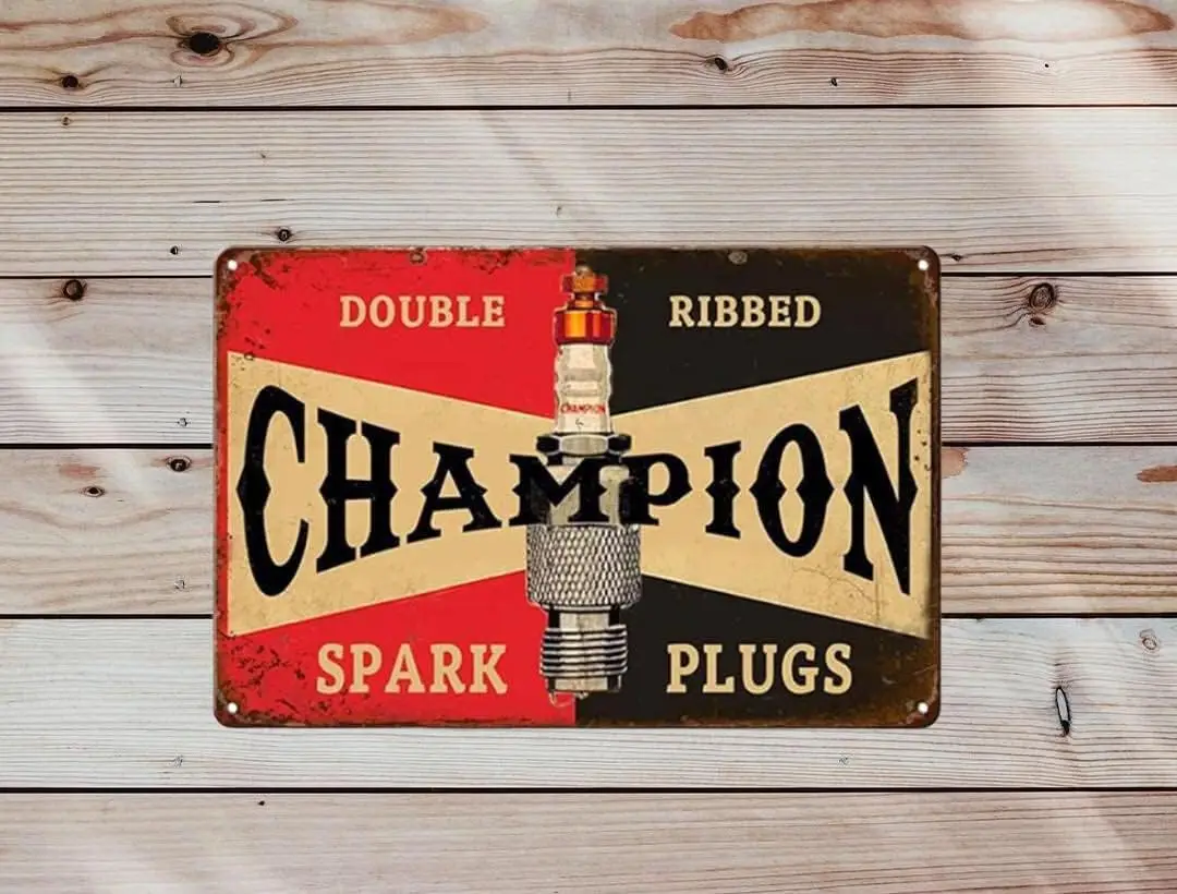 Retro Metal Tin Signes Double Ribbed Spark Plugs Auto Shop Cave Garage Decor Mechanic Workshop Man Cave Sign Rustic Home Decor F