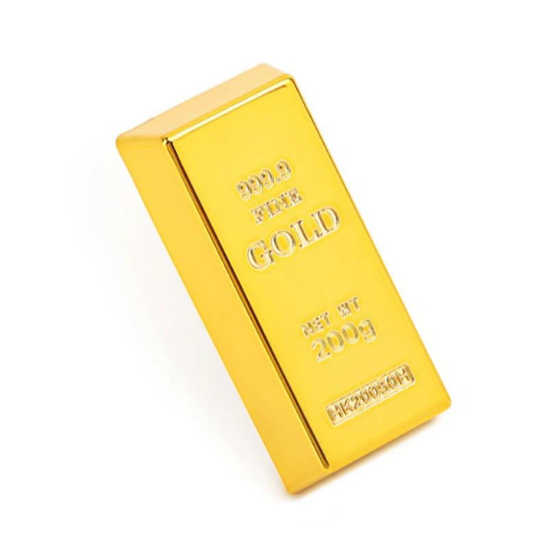 Plastic Fake Gold Bullion Simulated Golden Brick Fake Glittering Gold Bar Paperweight Door Stop Movie Prop Novelty Gift