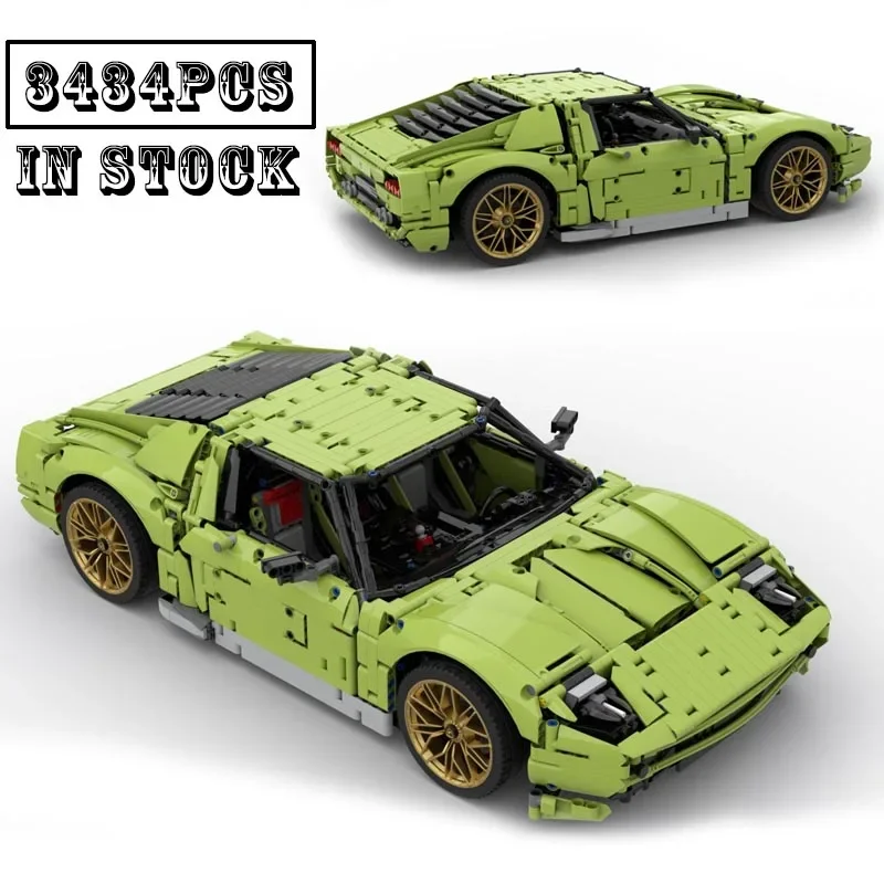 

New MOC-119000 Miura Concept from 2006 Fit Hypercar Super Racing Car Model Building Block Brick Assembly Children Toy Gift