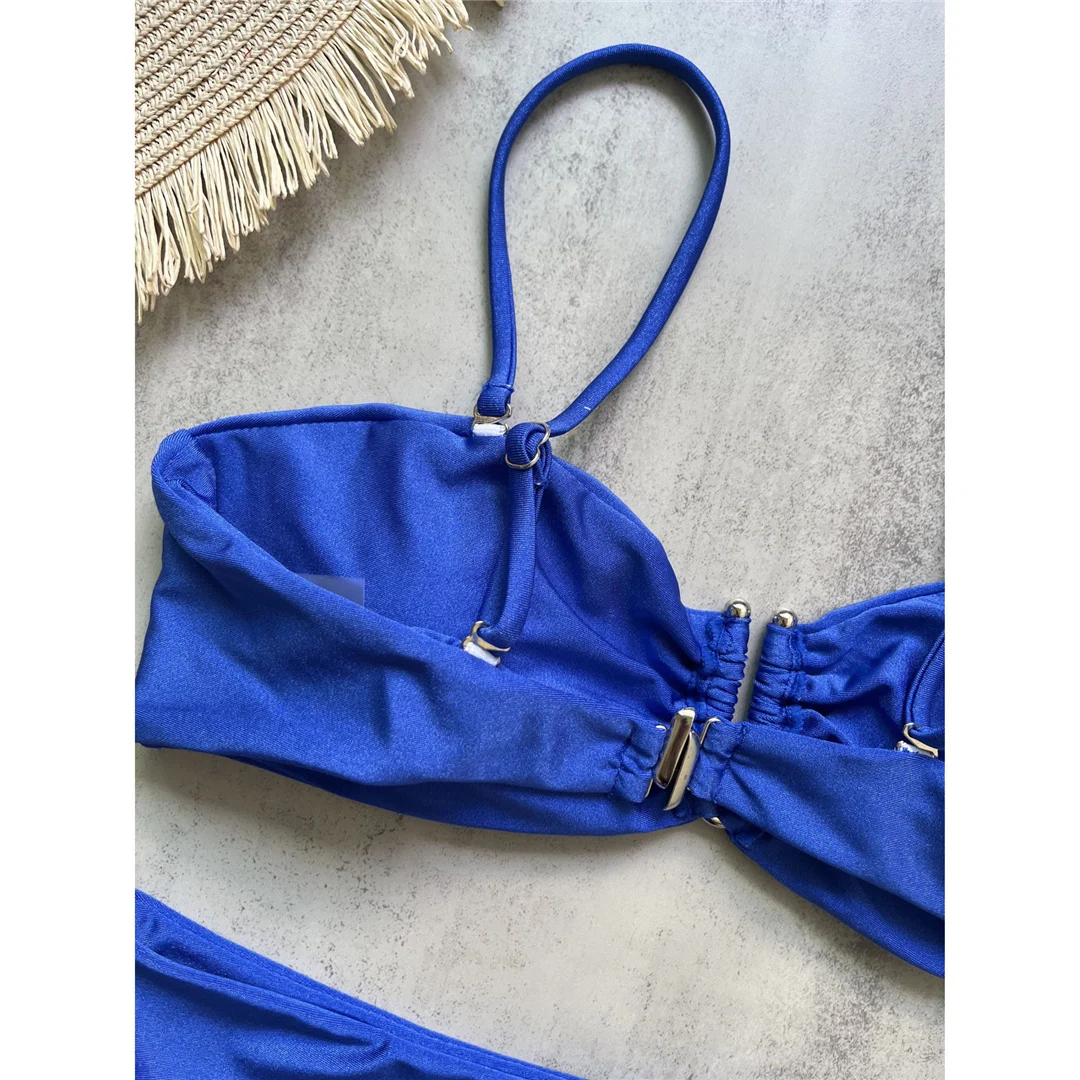 4 Farben, V-förmiger, gepolsterter Damen-Badeanzug, hochtaillierter Bikini, zweiteiliges Bikini-Set, Badebekleidung, Badeanzug, Modell V6583. – Detail 26