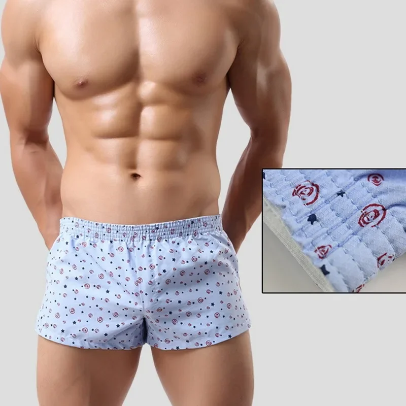 Leisure Men\'s Printed Shorts Casual Shorts Elasticized Waist Boxer Underwear Men Arrow Pants Elasticized Waistband Underwear