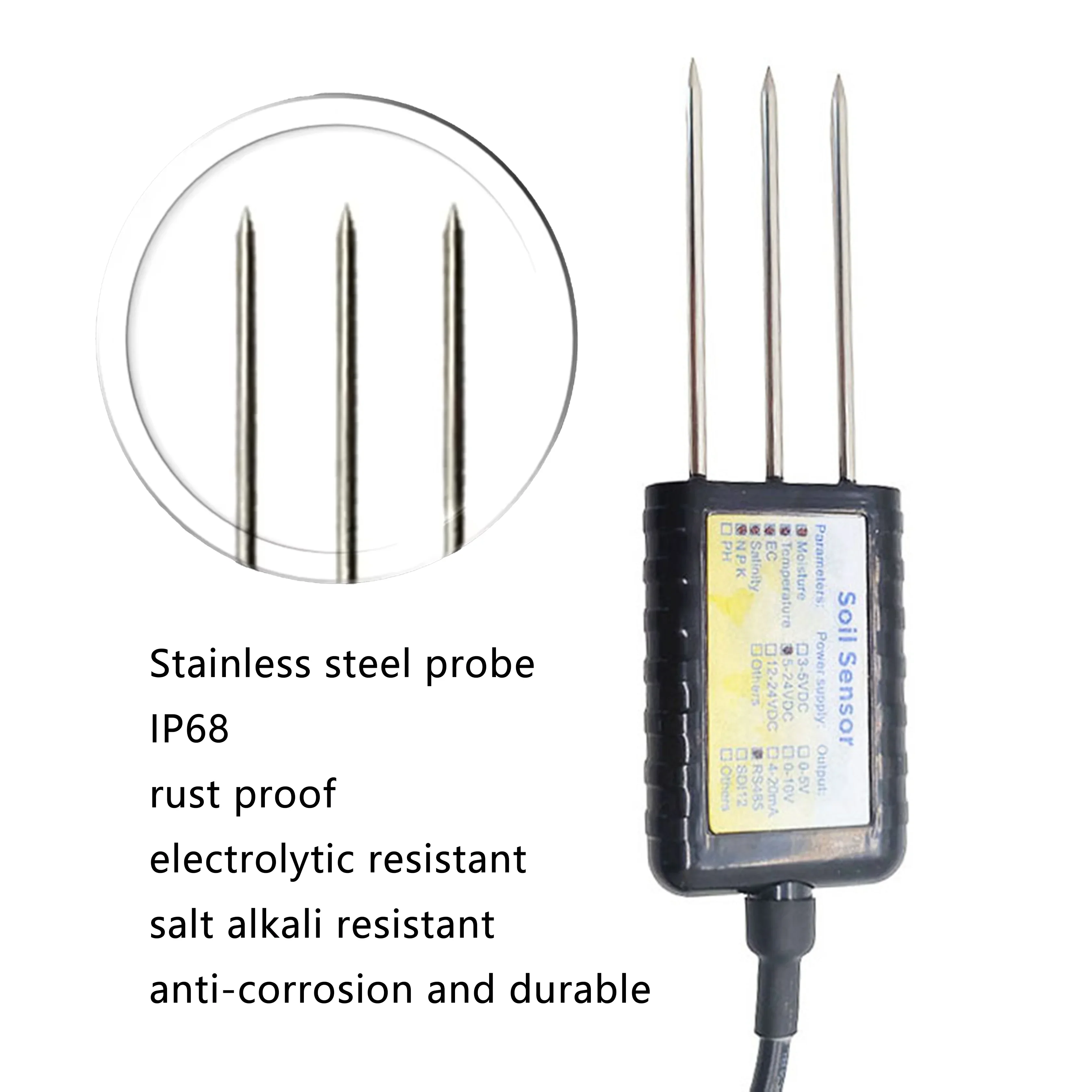 RS485 MODBUS LORA LORAWAN 915MHZ 868MHZ 7 in 1 SOIL MOISTURE TEMPERATURE EC SALINITY NPK SENSOR