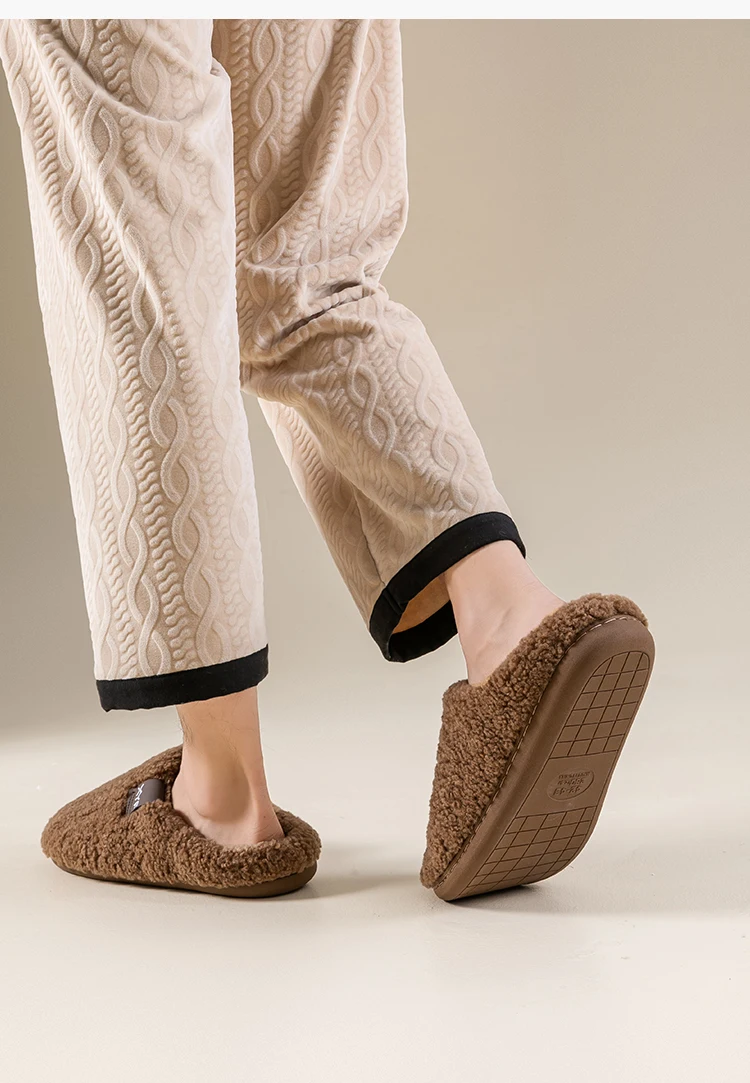 Herren-Hausschuhe für Herbst und Winter, für den Innenbereich, rutschfeste, warme, weiche Plüsch-Slip-Ons, gemütliche, atmungsaktive, leise Hausschuhe für Paare – Detail 10