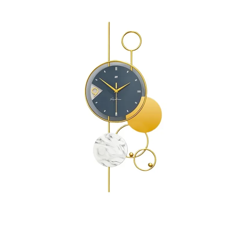 Light Luxury Wall Clock Modern Simple Living Room Home Decoration No Punching Creative Quartz Wall Hanging Silent Timepiece