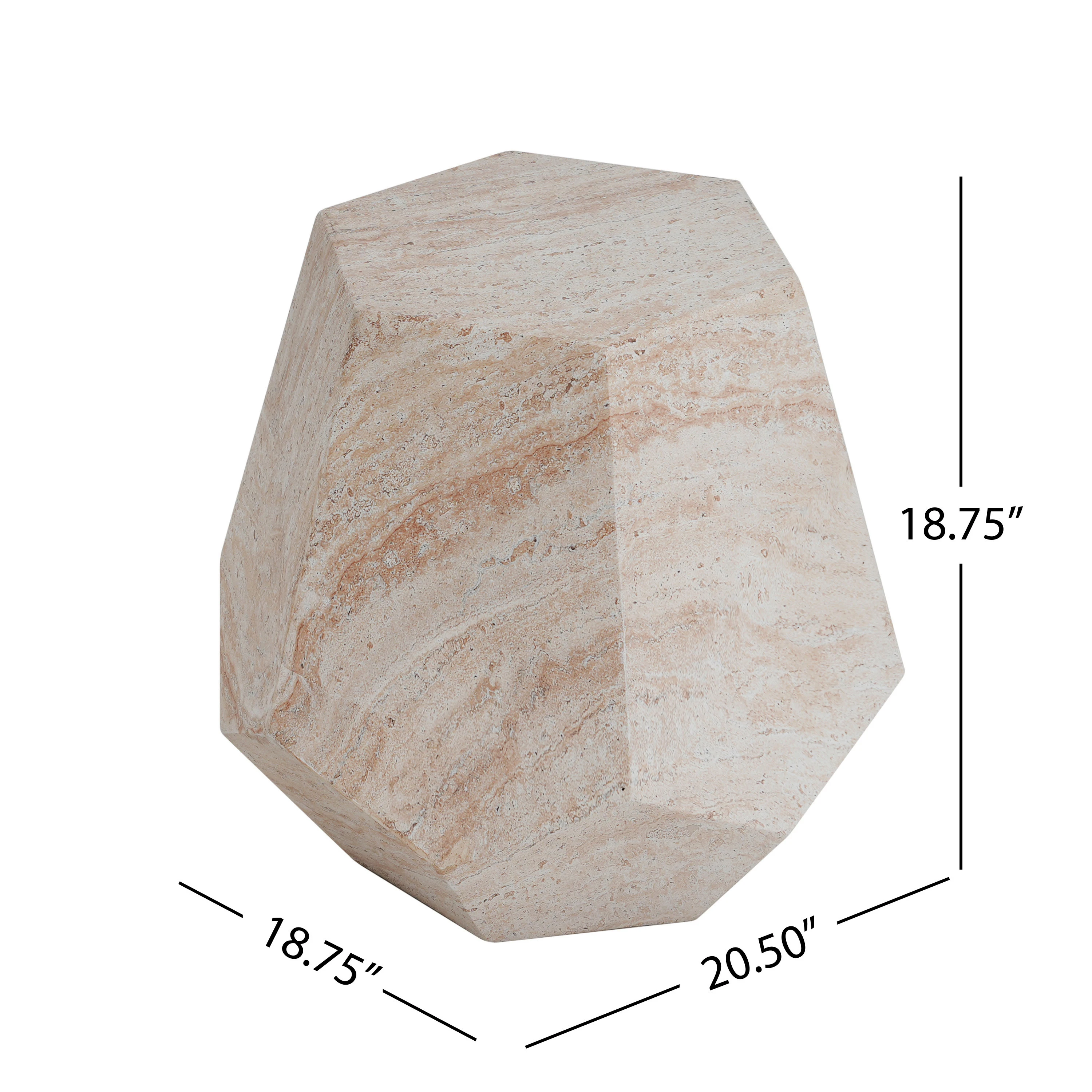 Modern Outdoor/indoor Lightweight Concrete Coffee Table With Hexagonal Circular Design For Living Rooms