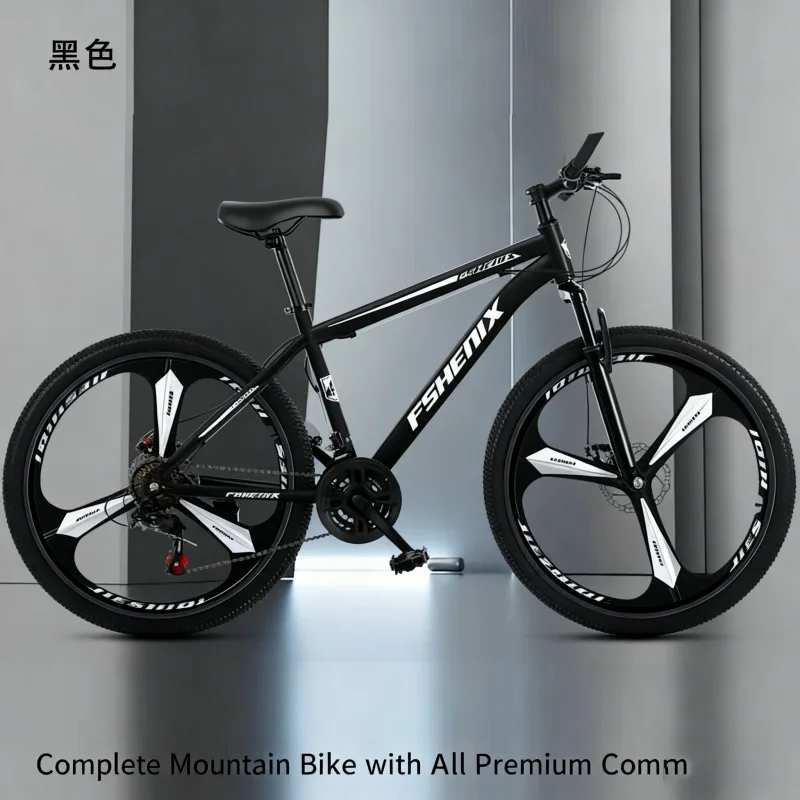 دراجات جبلية سوداء متكاملة بعجلات الساموراي للبالغين مقاس 24/26 بوصة للرجال 21 سرعة ممتصة للصدمات عبر البلاد الطريق Fe #2
