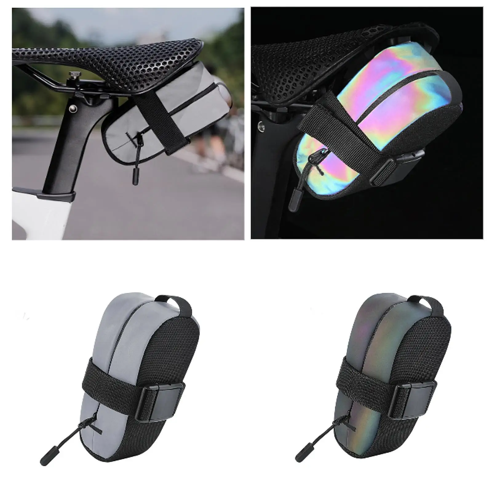 

Велосипедная сумка Портативная светоотражающая сумка на ремне для велосипеда Открытая седельная сумка для велосипеда