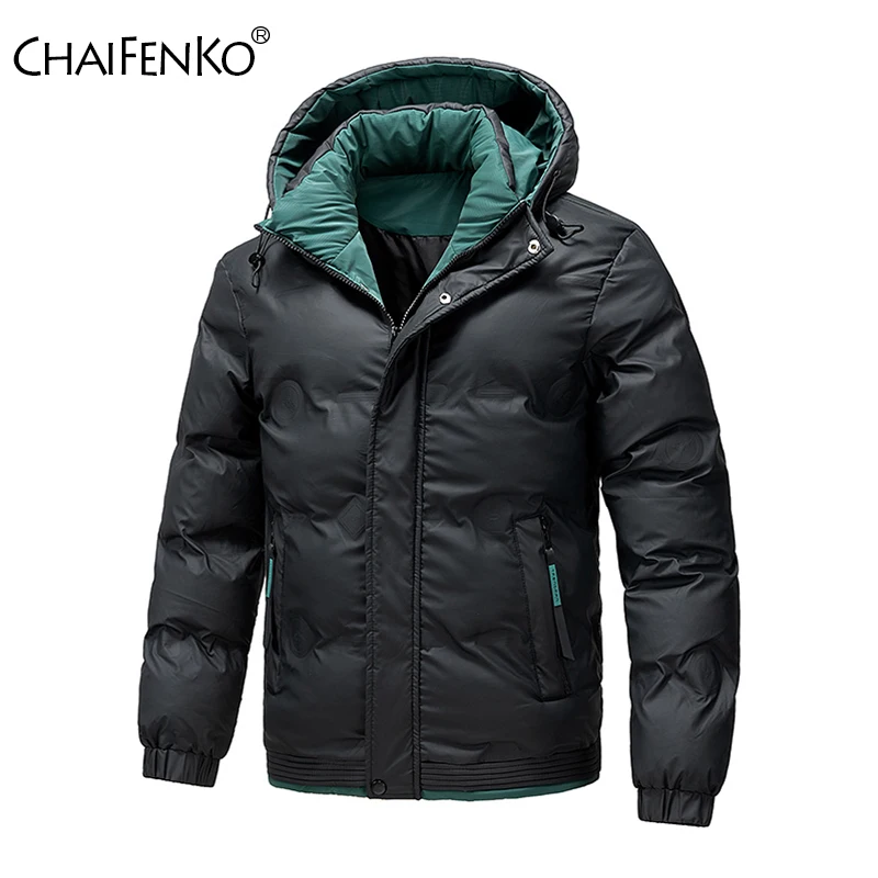 New Comfortable Hooded Fashion Solid Men Parka Winter Thicken Keep Warm Windproof Jacket Outdoors Loose Casual Versatile Coat