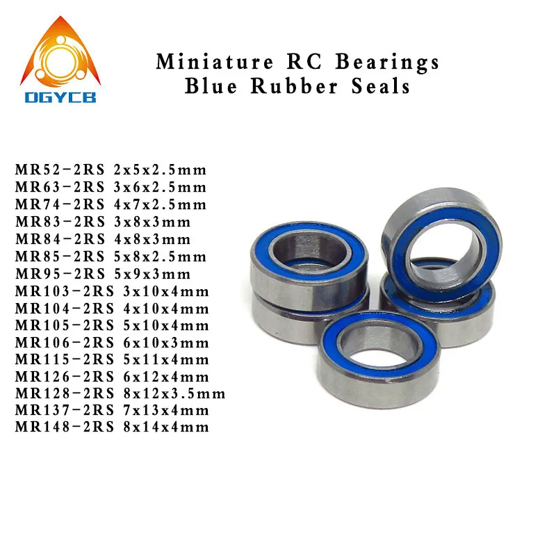 10pcs 7x11x3 mm MR117-2RS ABEC-3 Miniature MR117RS Ball Bearings Blue Sealed RC Cars Trucks Bearing MR117 2RS L1170D 7*11*3