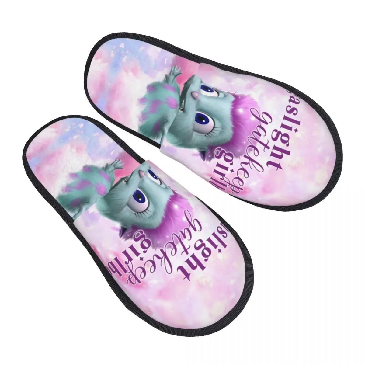 Custom Bibble Beliefs Happiness Soft Memory Foam House Slippers Women Cartoon Comfy Warm Anti-Skid Slipper