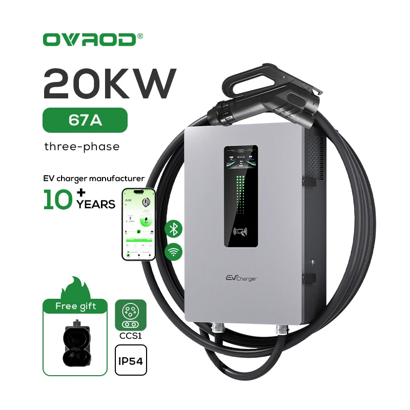 

Зарядные станции Ovrod Level 3 для электромобилей, бытовые зарядные устройства CCS1, 20 кВт, настенные, быстрые зарядные устройства постоянного тока для электромобилей