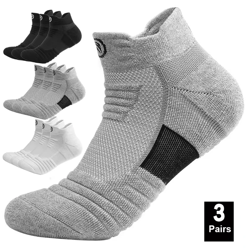 

3pairs/Lot Men's Socks Compression Stockings Breathable Basketball Sports Cycling running Towel Socks High Elastic Tube Socks