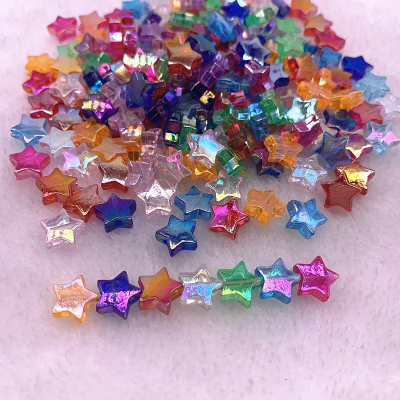 20pcs 11mm Transparent AB Color Five-pointed Star Acrylic Beads Loose Spacer beads for Jewelry Making DIY Bracelet Accessories
