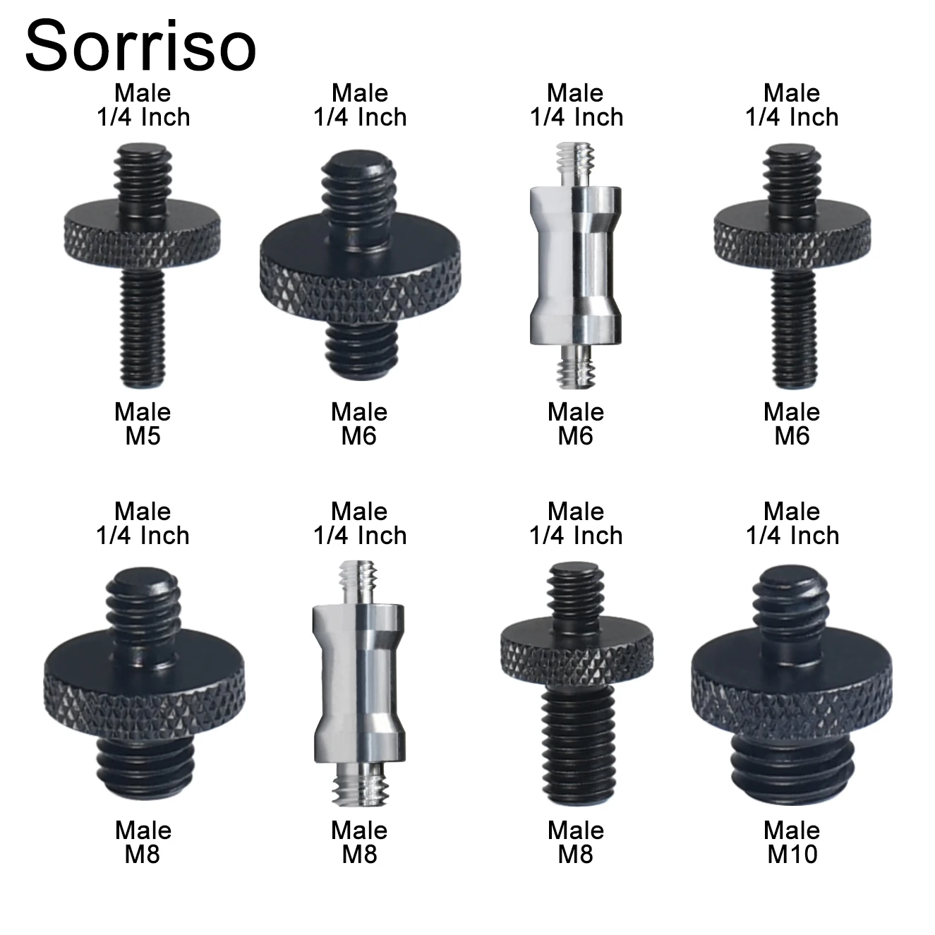 6 Pezzi Di Adattatori Vite 1/4” Maschio-maschio Per Treppiedi, Fotocamere E Monopiedi