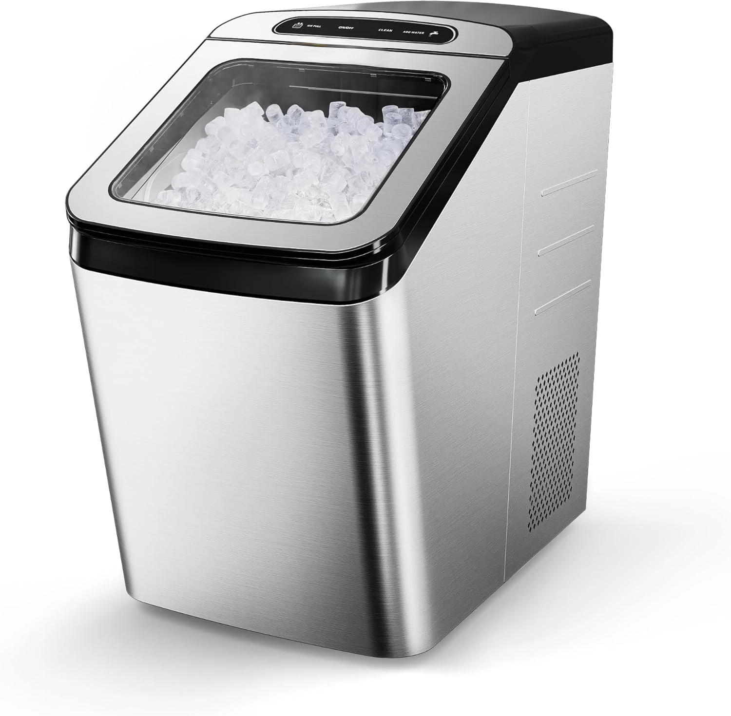 Nugget Ice Maker Countertop, Max 34lbs/Day, 2 Way Water Refill, Self-Cleaning Pebble Ice Maker Machine