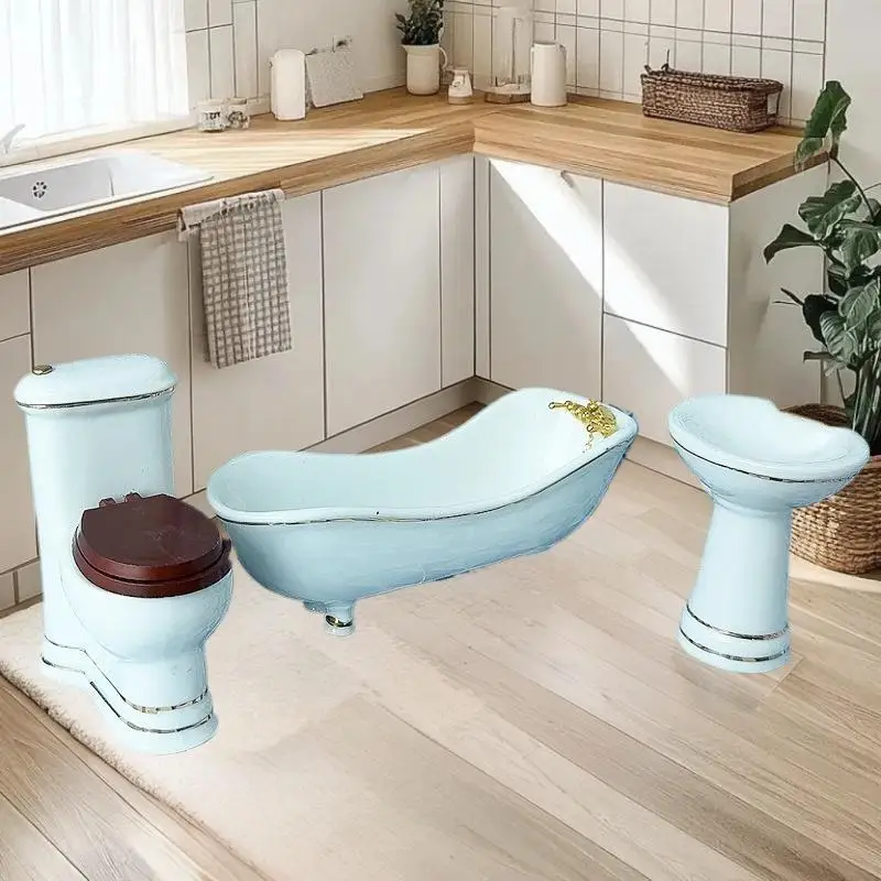 1 قطعة 1:12 أرضية خشبية مصغرة لبيت الدمى، مثالية لتزيين الحمام/غرفة المعيشة في بيوت الدمى #3