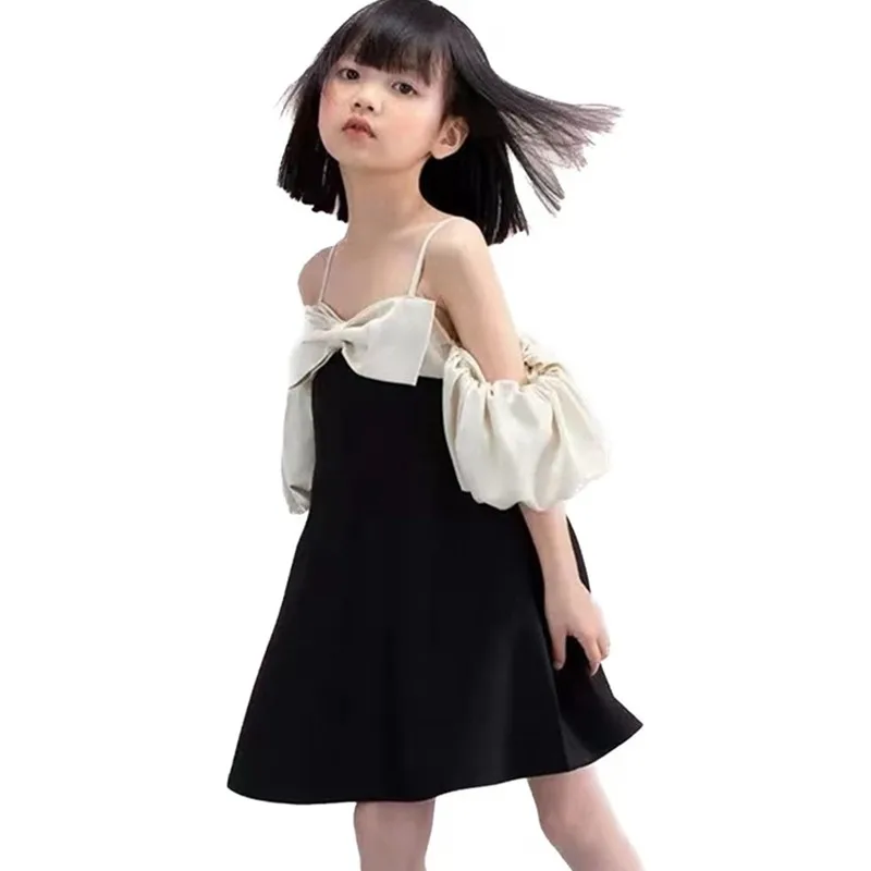 

Teens Girls New Design Dresses Two Ways To Wear Clothes 2025 Fashion Elegant Bow Patchwork High Grade Teen Girls Dress Age 5-14