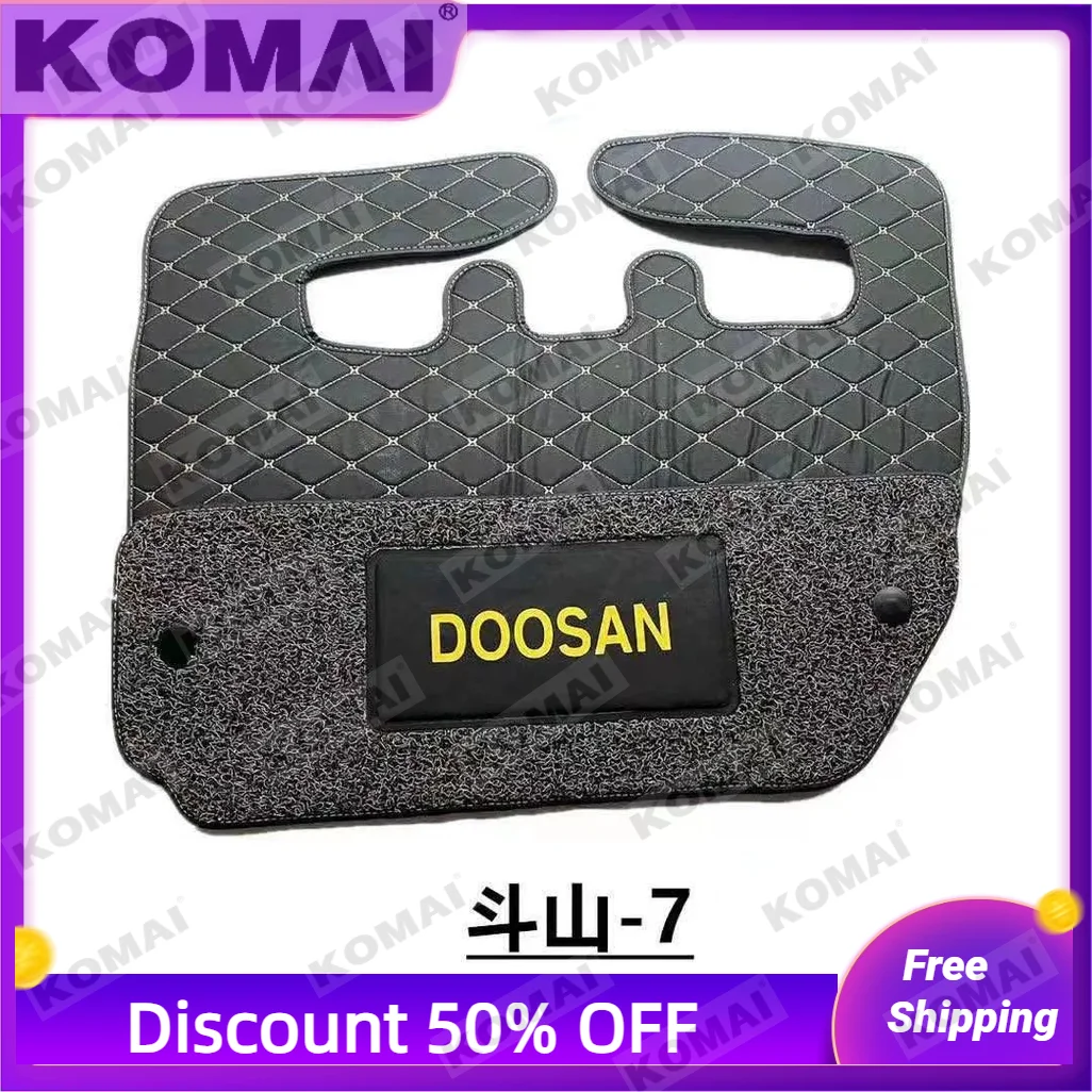 للحفارة المطاط الحصير المقصورة الكابينة أسود أحمر القماش حصيرة وسادة جلدية قطع الغيار #4